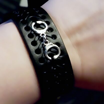 Steampunk BDSM jewelry mens leather cuff bracelet