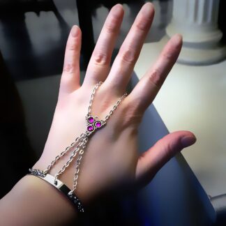 Steampunk BDSM jewelry submissive cuff chain bracelet triskele