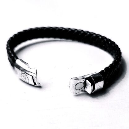 Steampunk BDSM jewelry mens leather bracelet magnetic lock