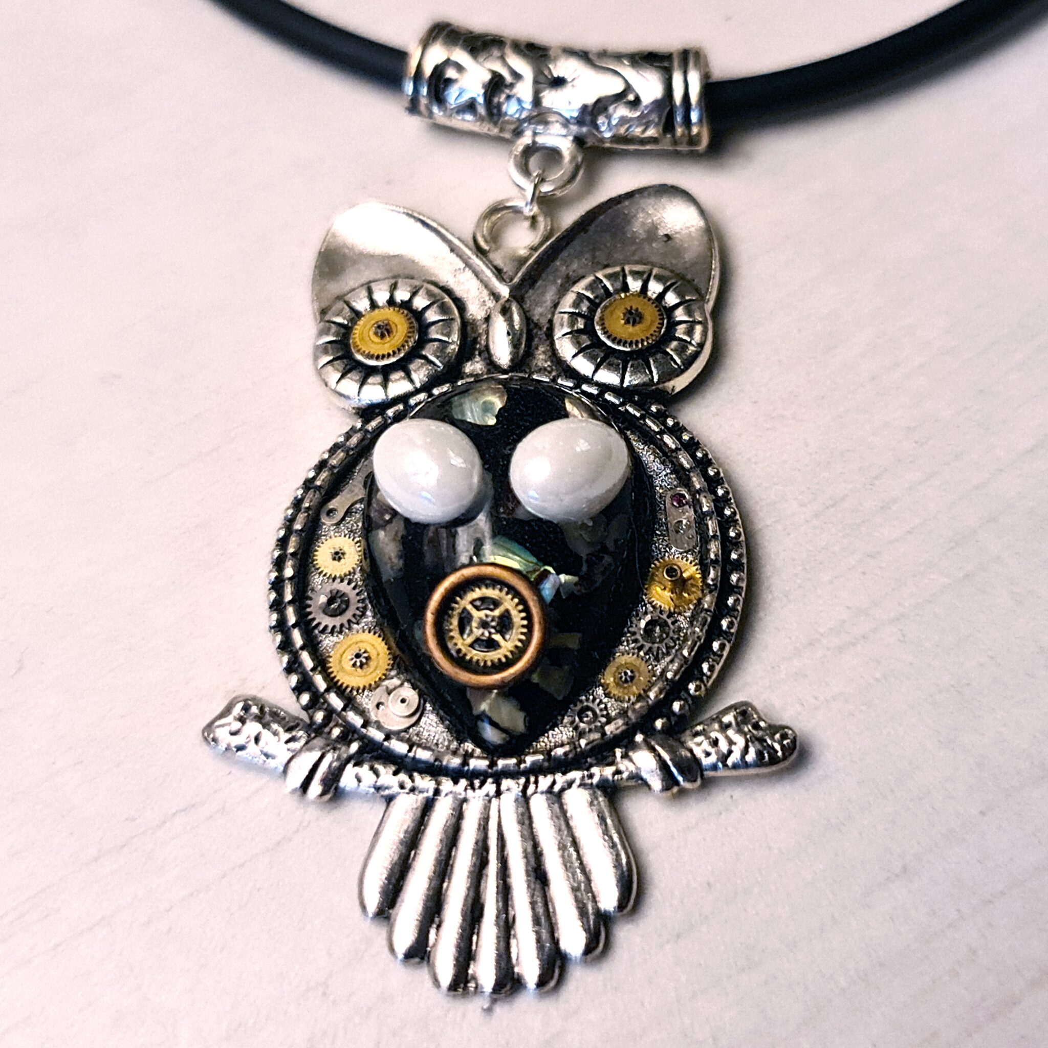 Steampunk BDSM jewelry submissive day collar slave cyberpunk owl ...