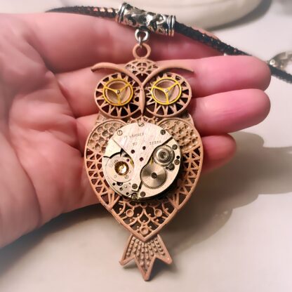 Steampunk BDSM jewelry cyberpunk owl bird necklace psychedelic
