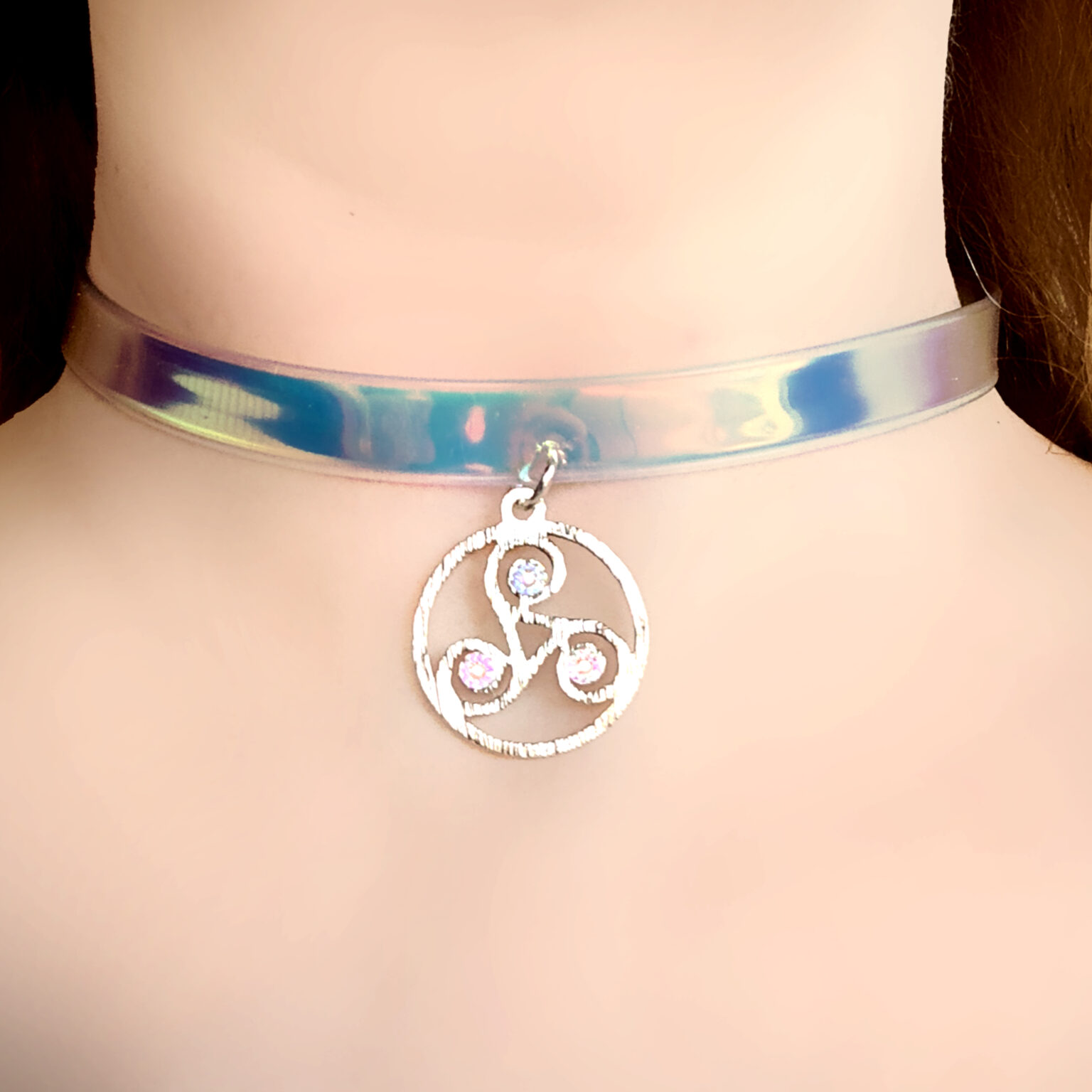 Стимпанк БДСМ украшения символ трискель сабмиссив ошейник чокер ...