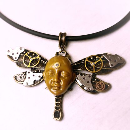 Steampunk BDSM jewelry cyberpunk dragonfly necklace