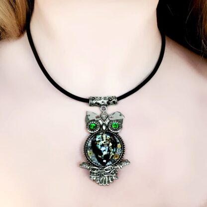 Steampunk BDSM jewelry cyberpunk chained owl necklace