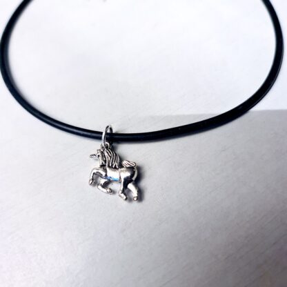 Steampunk BDSM jewelry submissive day collar unicorn necklace pendant