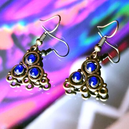 Steampunk BDSM jewelry symbol triskele emblem earrings Marrakesh