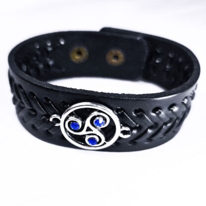 Steampunk BDSM jewelry mistress leather bracelet triskele symbol