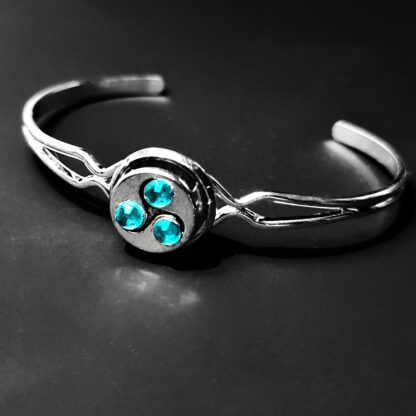 Steampunk BDSM jewelry triskele symbol submissive cuff dominatrix bracelet