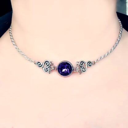 Submissive day collar sub choker Steampunk BDSM symbol triskele chain necklace