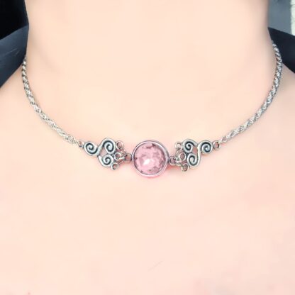 Submissive day collar sub choker Steampunk BDSM symbol triskele chain necklace