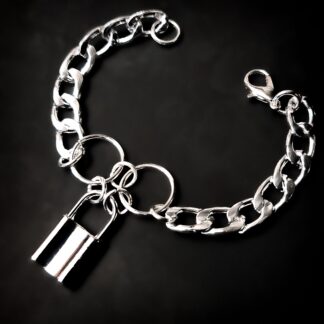 Steampunk BDSM jewelry chain bracelet lock cuff submissive slave dominant love