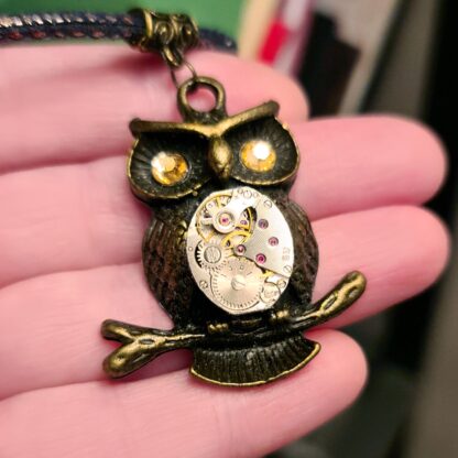 Steampunk BDSM jewelry day collar cyberpunk owl bird necklace