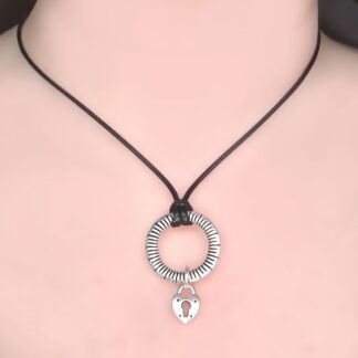 Steampunk BDSM jewelry submissive day collar vegan choker lock necklace