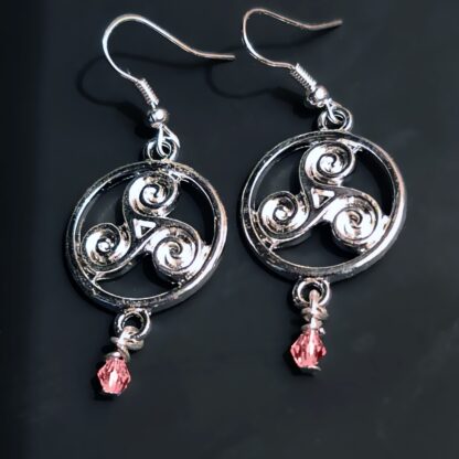 Steampunk BDSM jewelry symbol triskele emblem earrings