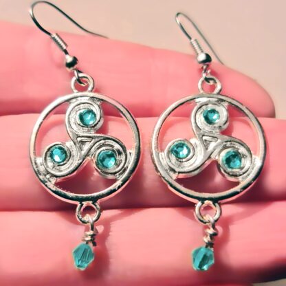 Steampunk BDSM jewelry symbol triskele emblem earrings submissive dominatrix clothing