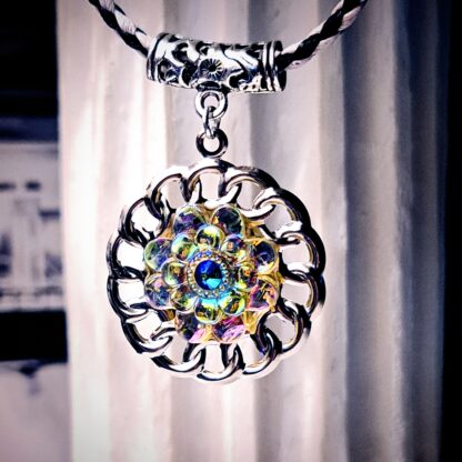 Steampunk BDSM jewelry submissive day collar fractal flower necklace hippie
