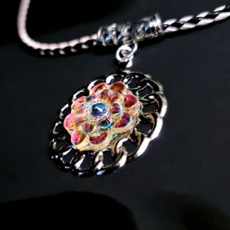 Steampunk BDSM jewelry submissive day collar fractal flower necklace hippie