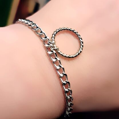 Steampunk BDSM jewelry submissive bracelet chain cuff