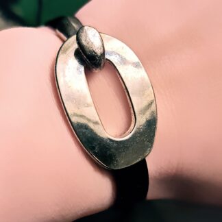 Steampunk BDSM jewelry lock bracelet vegan leather cuff