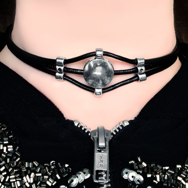 Steampunk BDSM Jewelry Submissive Day Collar Leather Choker Dominant Gift For Sub Woman Birthday