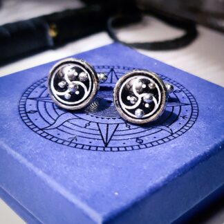 Steampunk BDSM jewelry cufflinks mens accessories triskele symbol