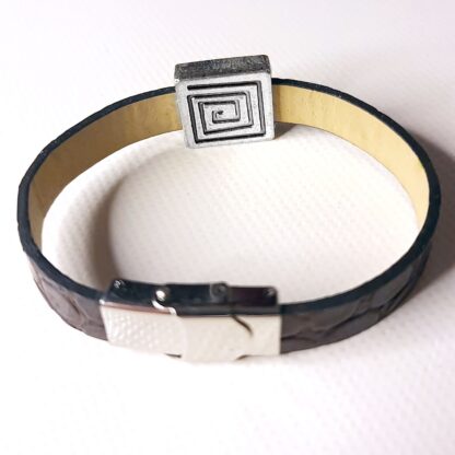 mens bracelet with triskele sub dom symbol triskelion