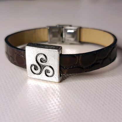 mens bracelet with triskele sub dom symbol triskelion