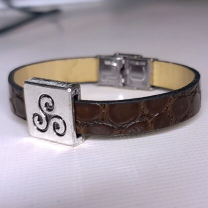 mens bracelet with triskele sub dom symbol triskelion