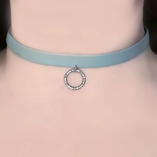 o-ring collar vegan leather necklace