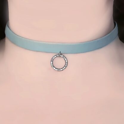 o-ring collar vegan leather necklace