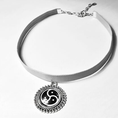day collar triskele sub necklace vegan leather choker