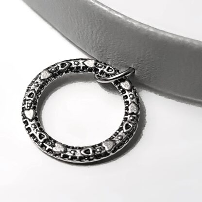 o-ring collar vegan leather necklace